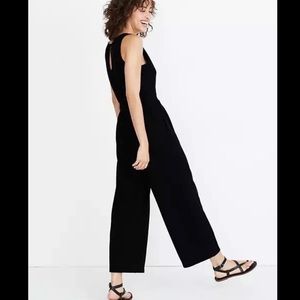 Texture & Thread Jacquard Keyhole Jumpsuit Black L